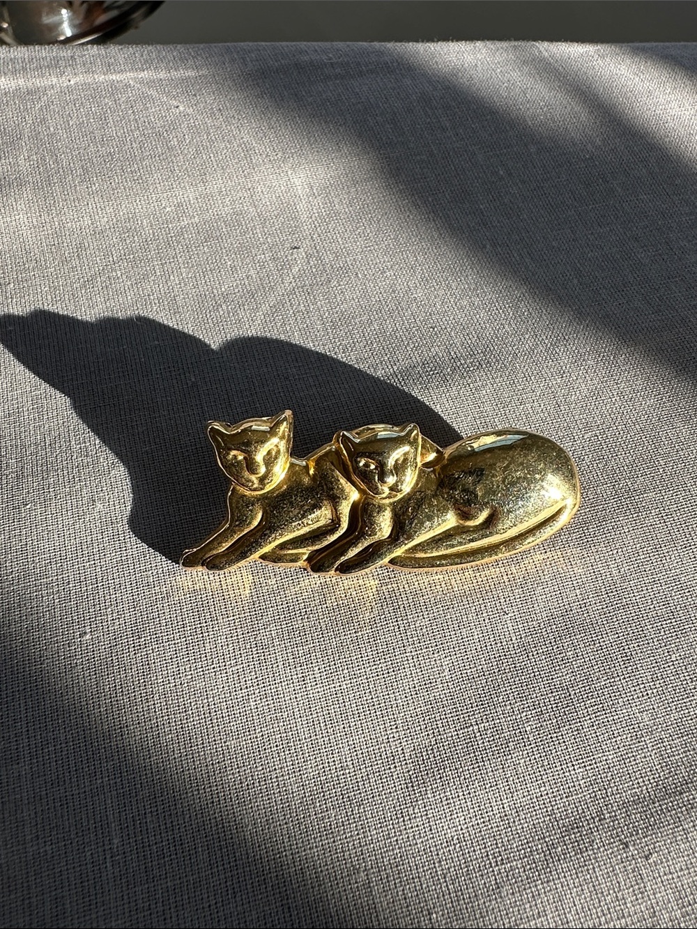 Gold Cat Duo Decorative Pin - Pets Cat Accessory